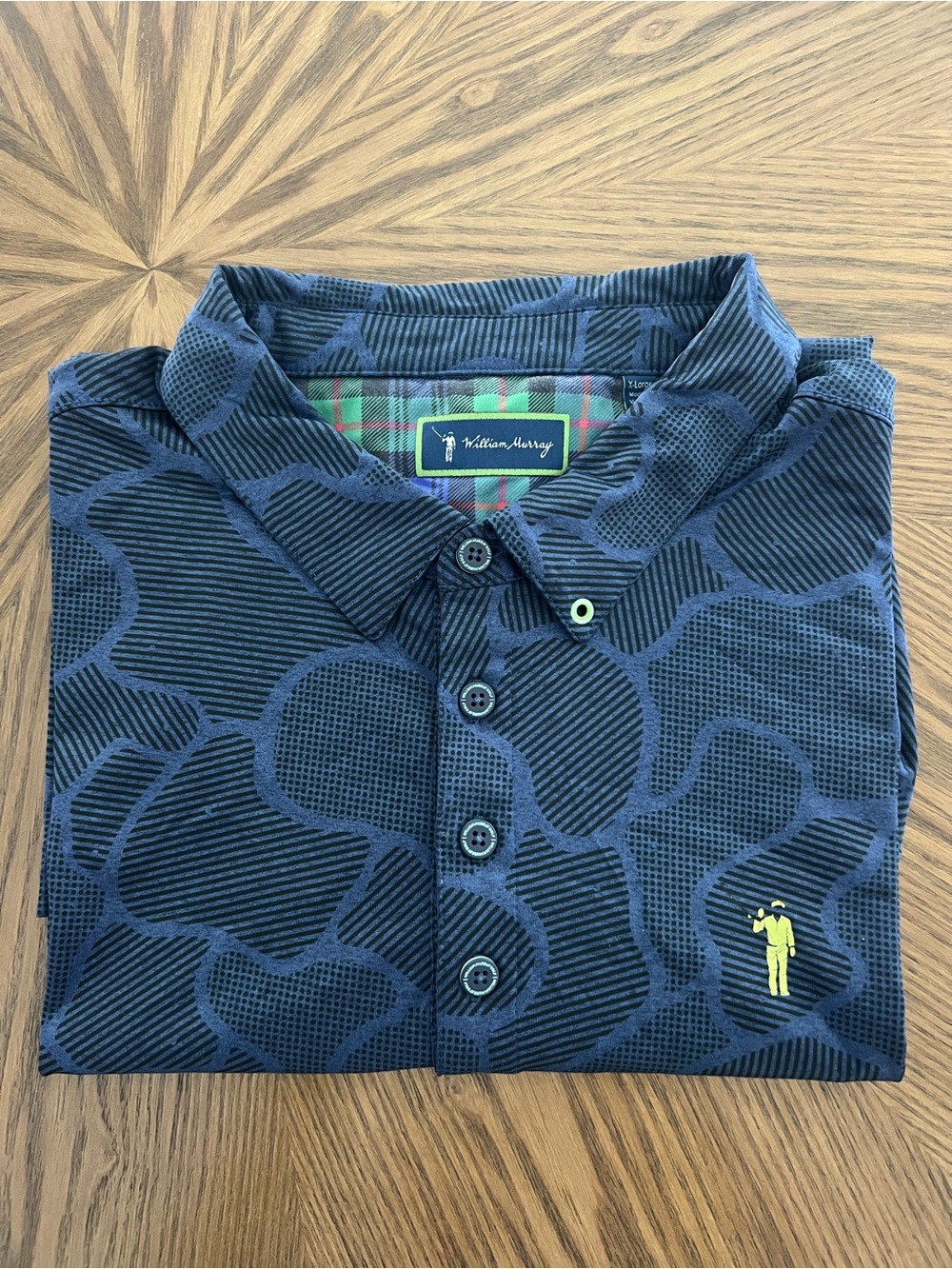 William Murray Golf Polo Men’s XL Blue Abstract Camo Performance Shirt